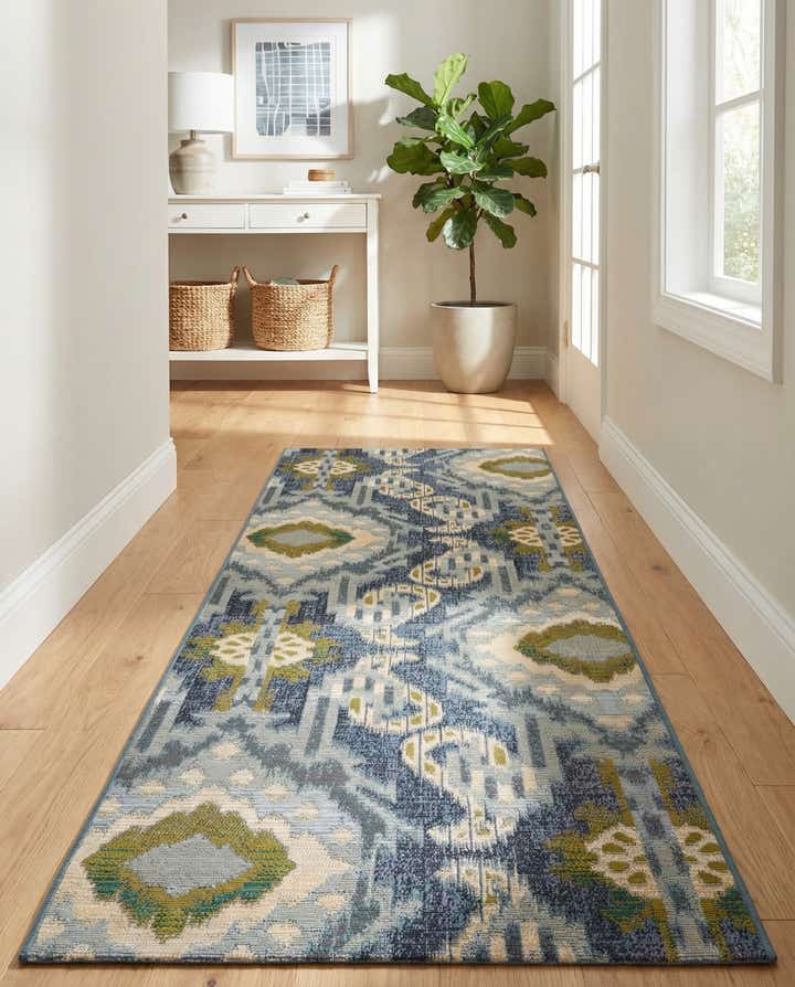 2' 7 x 7' Easy-Clean Modern Indoor / Outdoor Runner Rug
