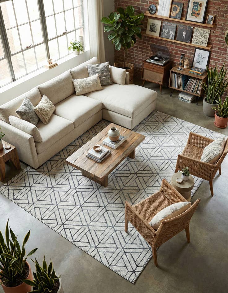 Detail image of  9' 10 x 14' Lattice Trellis Rug