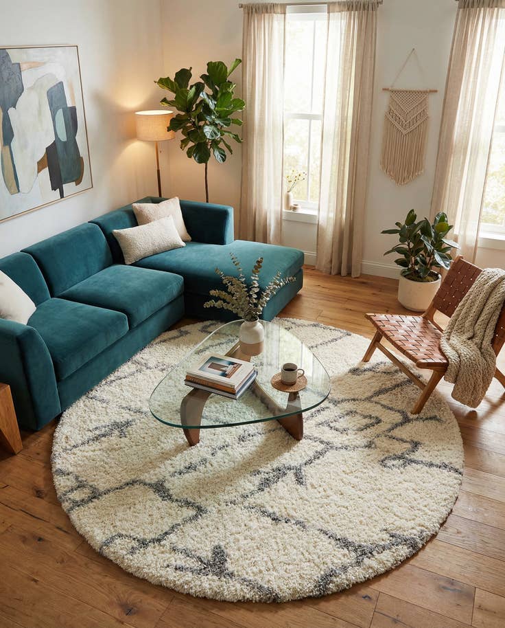 Detail image of 8' x 8' Infinity Shag Round Rug