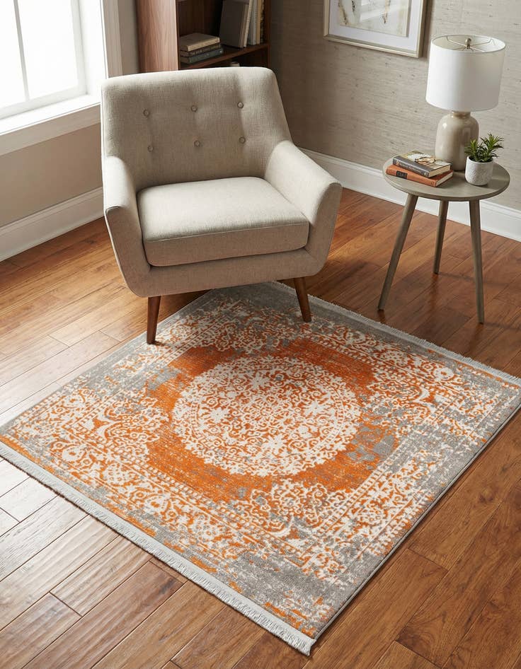 Detail image of 4' x 4' New Vintage Square Rug