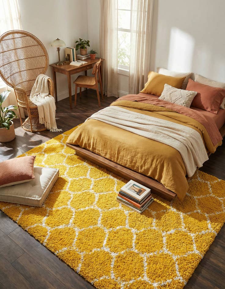 Detail image of 7' 10 x 10' Trellis Shag Rug