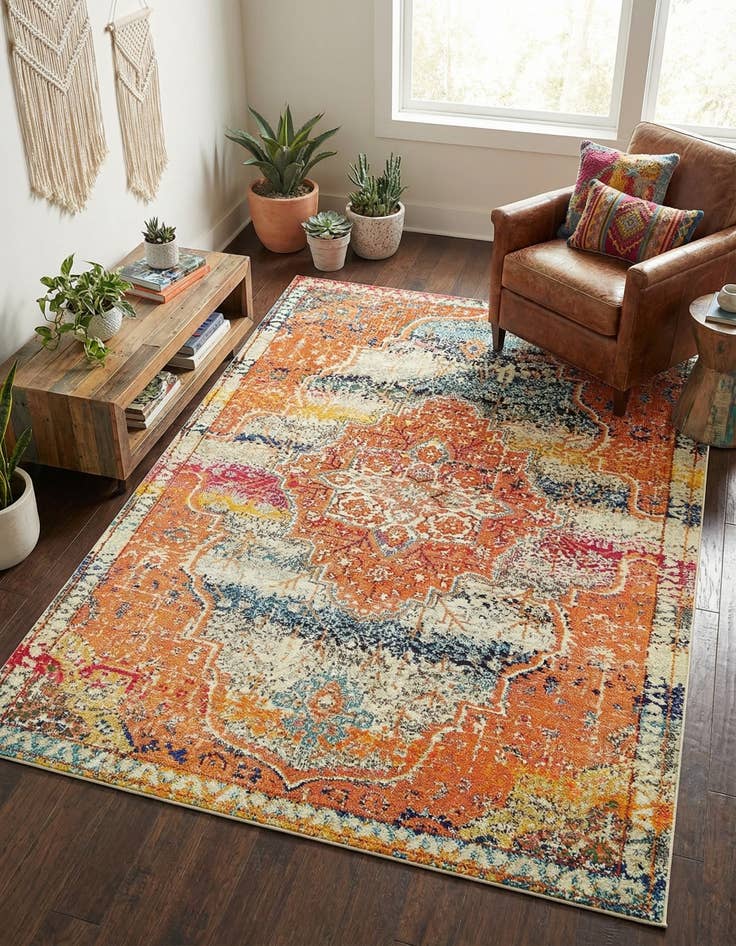 Detail image of 5' x 8' Washable Carnevale Rug