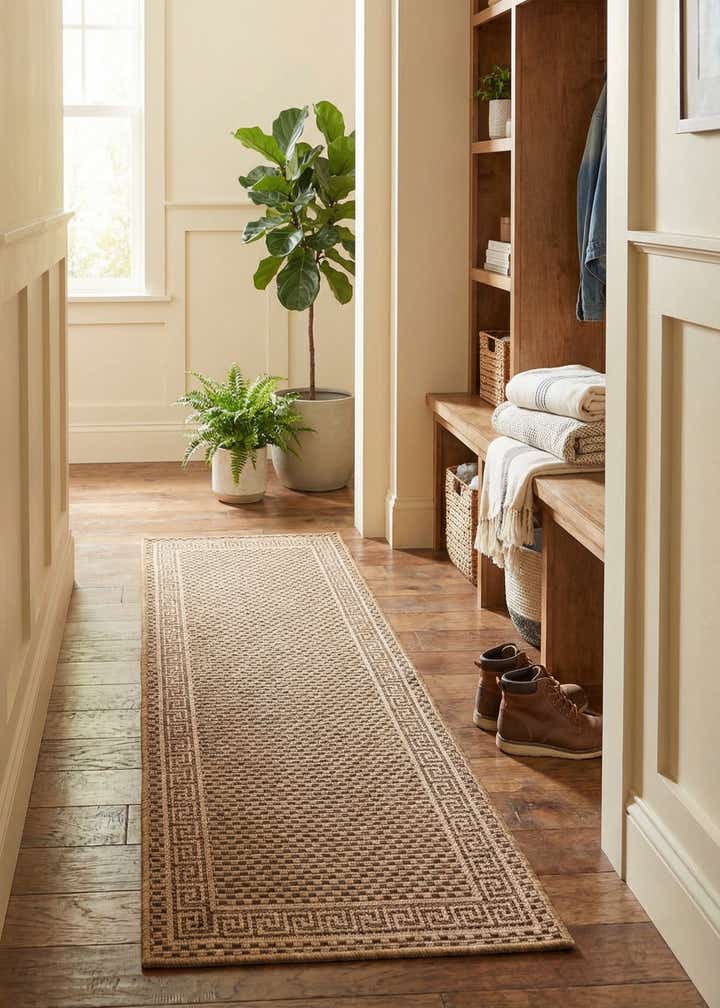 2' x 6' Easy-Clean Border Indoor / Outdoor Runner Rug
