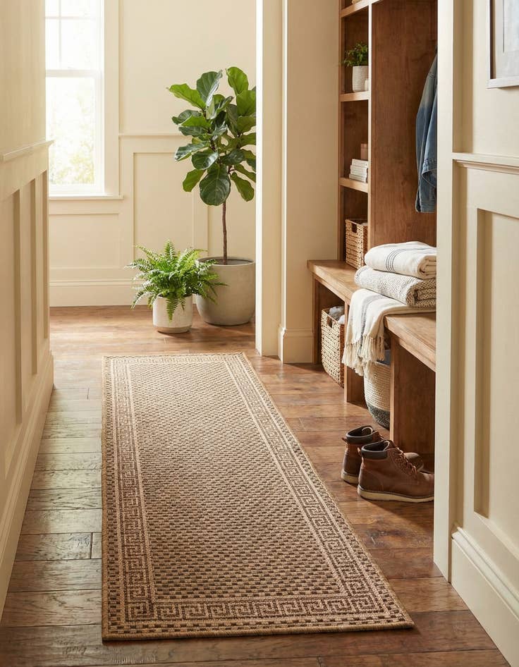 Detail image of 2' x 6' Washable Border Indoor / Outdoor Runner Rug