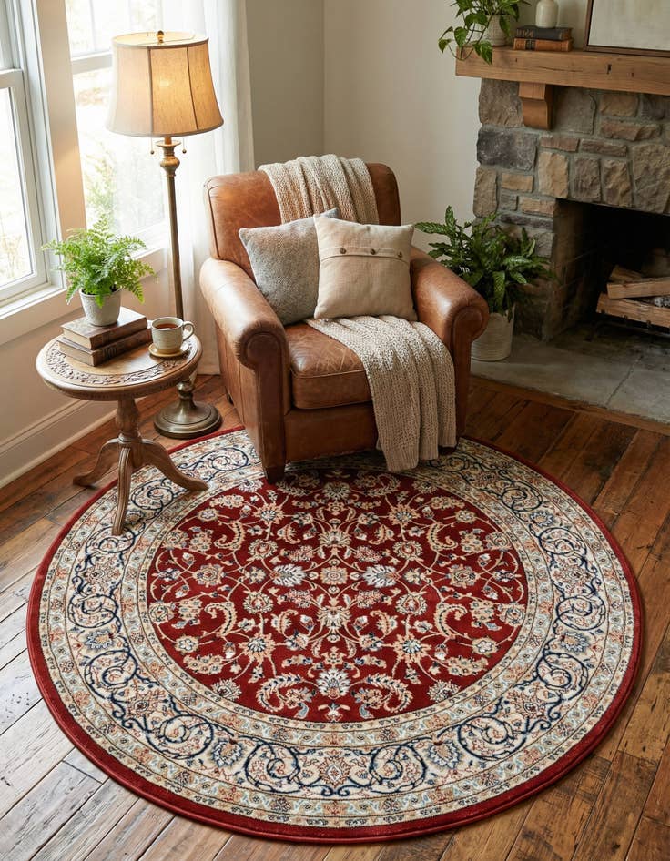 Detail image of 5' 3 x 5' 3 Nain Design Round Rug