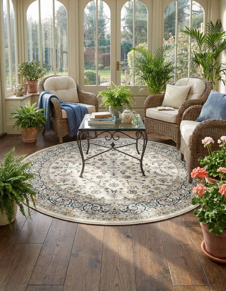 Detail image of 7' x 7' Nain Design Round Rug