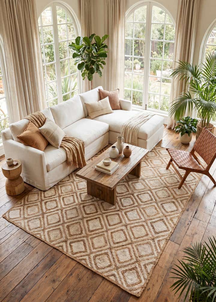 8' x 10' Handmade Braided Jute Rug