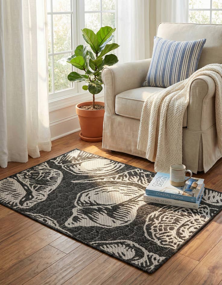 Detail image of 2' x 3' Washable Coastal Indoor / Outdoor Rug
