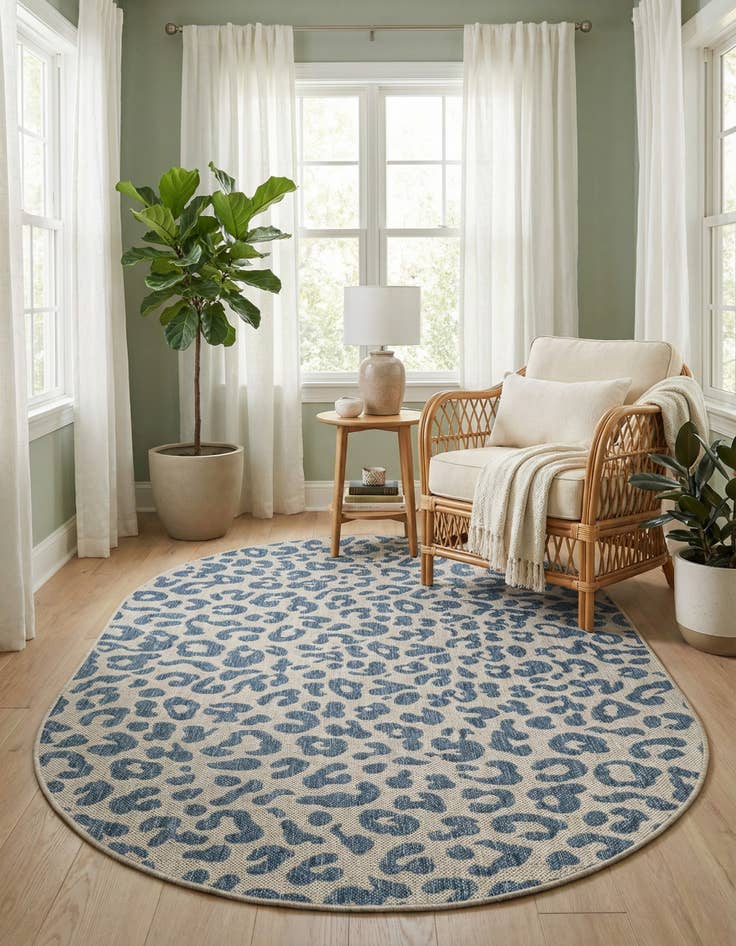 Detail image of 4' x 6' Washable Safari Indoor / Outdoor Oval Rug