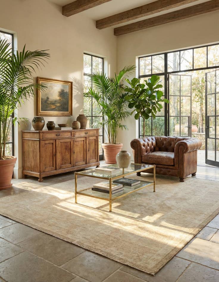 Detail image of 8' 3 x 10' 3 Hand Knotted Oushak Wool Rug