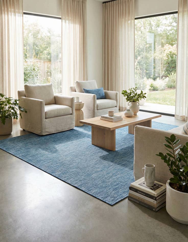 Detail image of 10' x 10' Washable Solid Indoor / Outdoor Square Rug