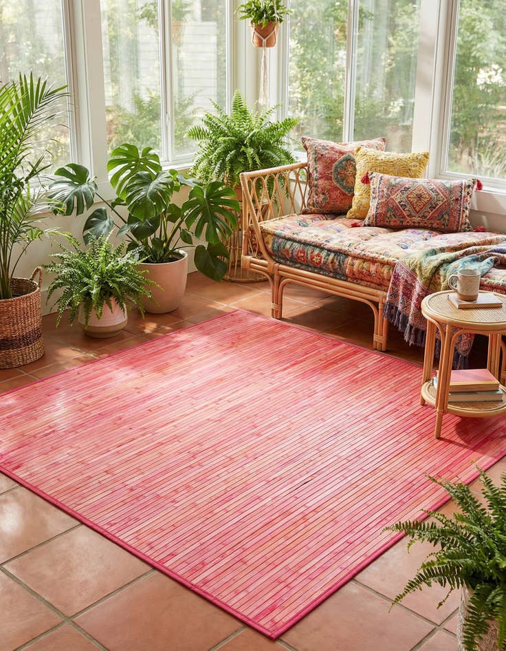 Detail image of 5' 3 x 5' 3 Bamboo Square Rug