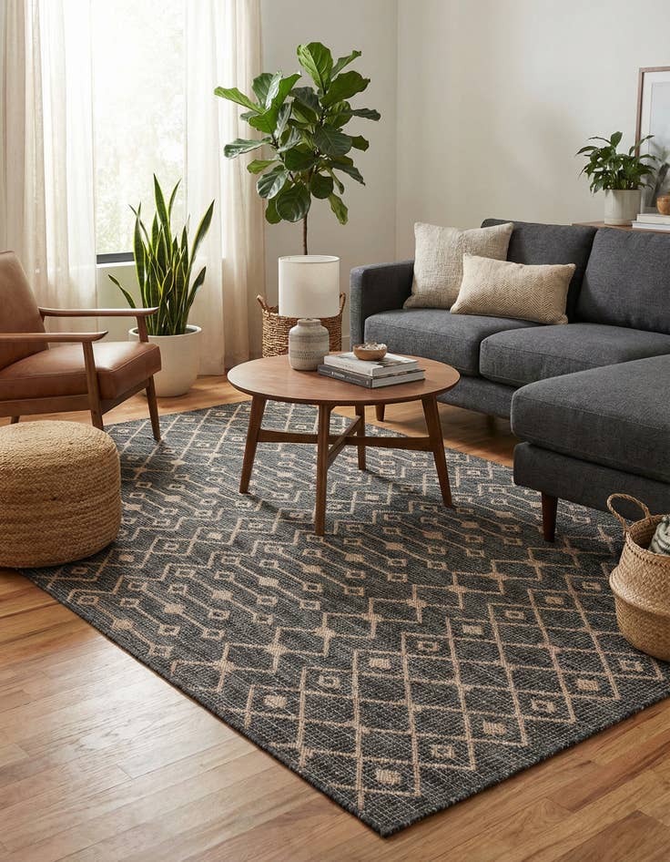 Detail image of 5' 3 x 8' Washable Lattice Indoor / Outdoor Rug