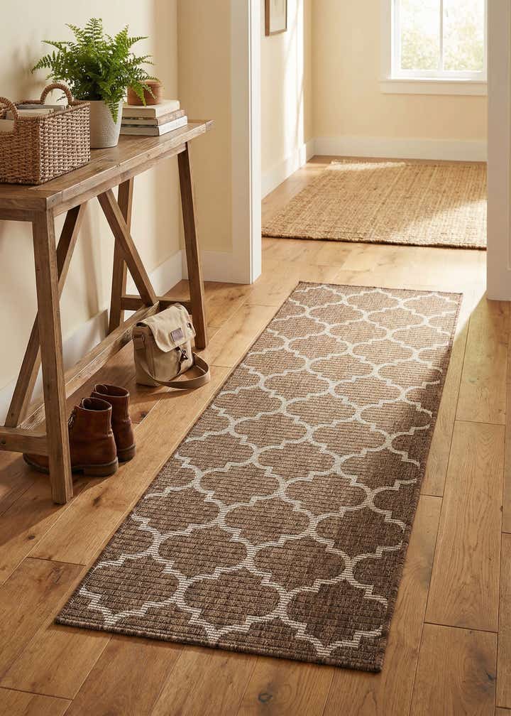 2' x 6' Easy-Clean Trellis Indoor / Outdoor Runner Rug