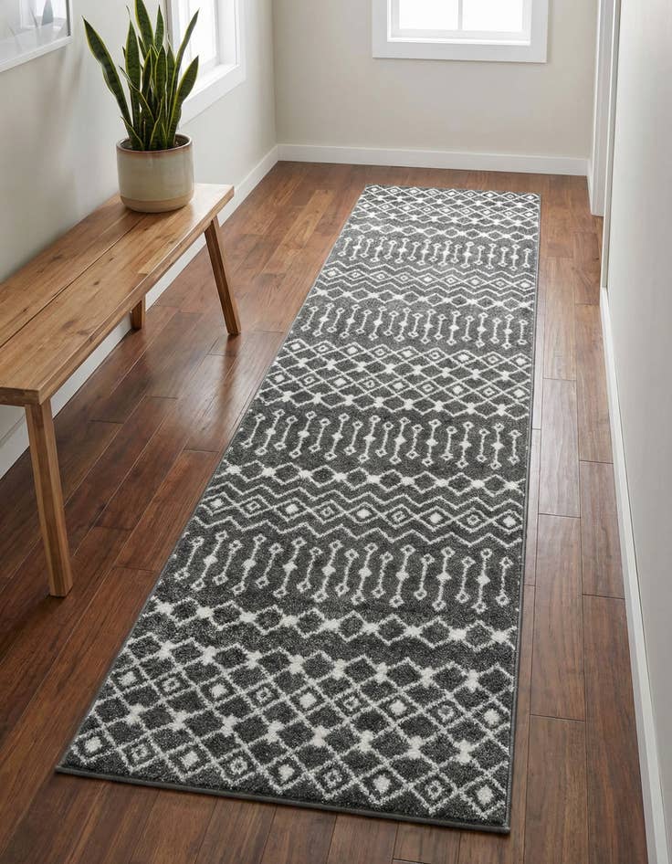 Detail image of 2' 7 x 10' Moroccan Trellis Runner Rug