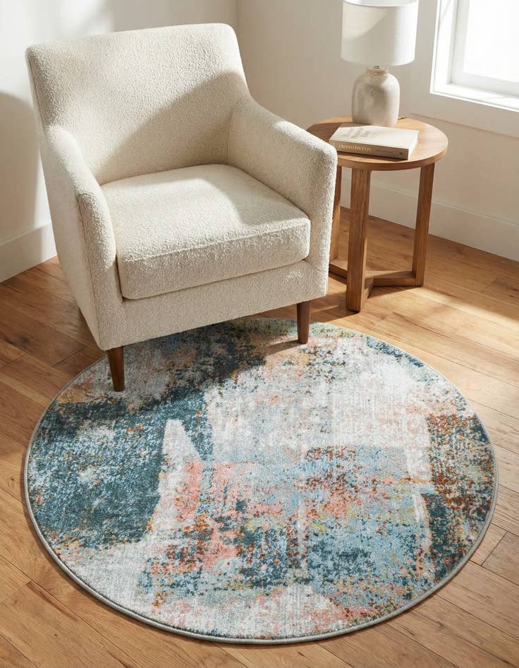 Detail image of 3' 3 x 3' 3 Kamala Washable Round Rug