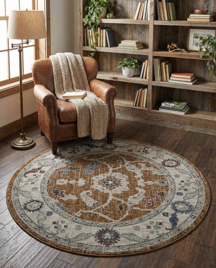 Detail image of 5' 3 x 5' 3 Eco Traditional Round Rug