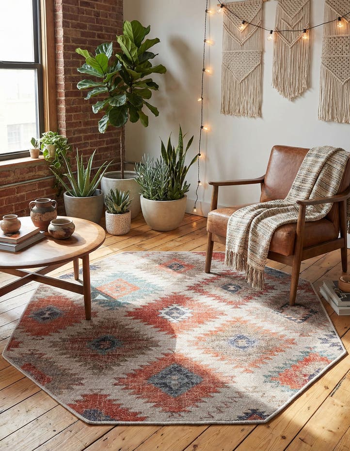 5' 3 x 5' 3 Washable Sisu Octagon Rug
