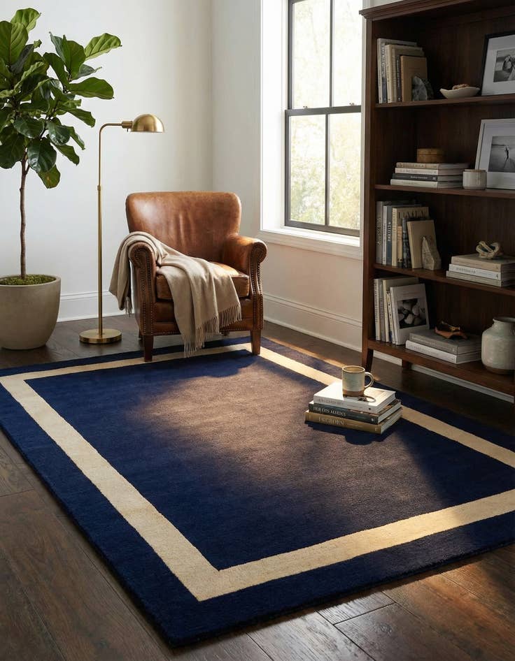 Detail image of 5' 1 x 8' Jill Zarin Border Wool Rug