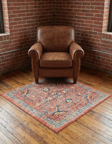 Brick Red Lola Square Rug