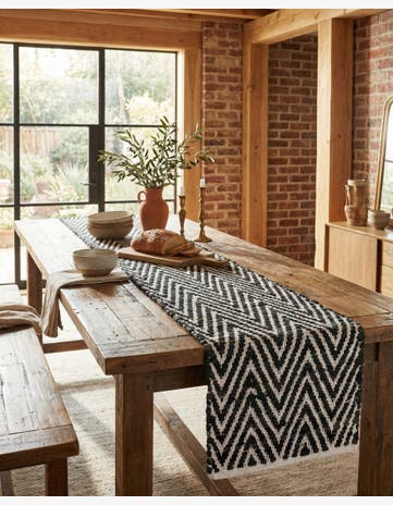 1' 2 x 6' 1 Hand Woven Chindi Chevron Table Runner Rug