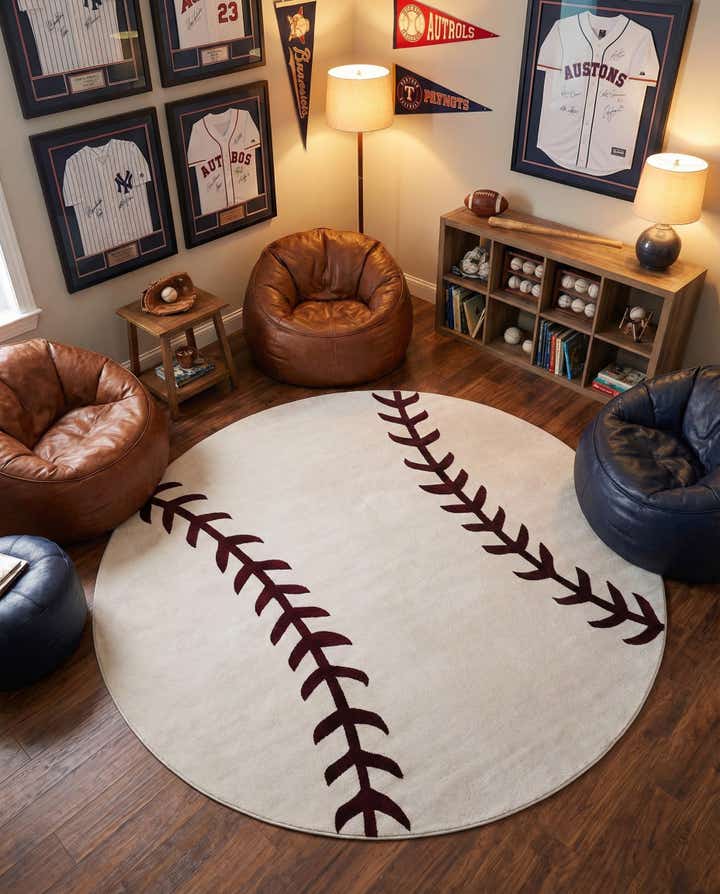 10' x 10' Sports Washable Round Rug