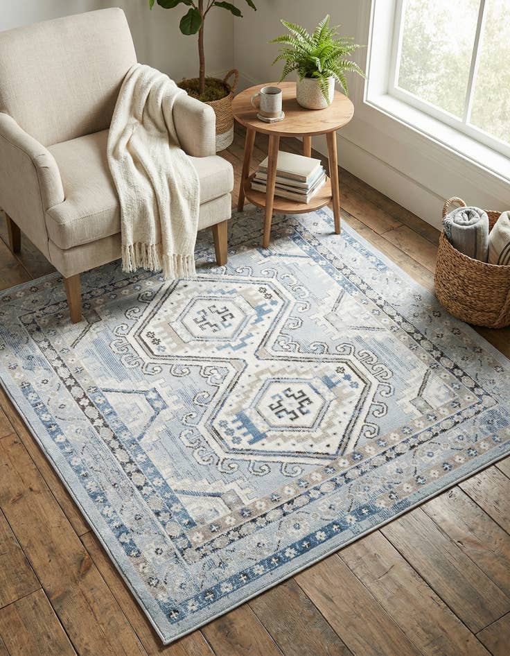 Detail image of 5' 3 x 5' 3 Charlotte Square Rug