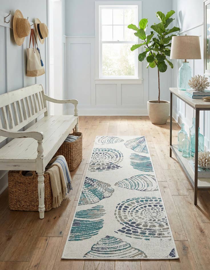 Detail image of 2' x 8' Washable Coastal Indoor / Outdoor Runner Rug