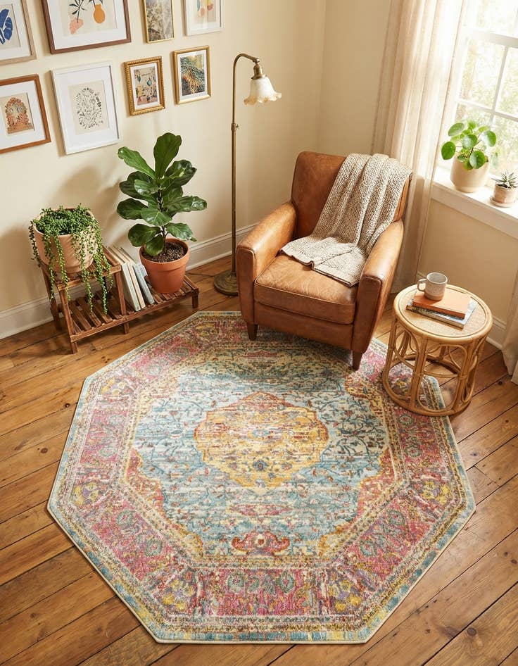 Detail image of 5' x 5' Santiago Octagon Rug