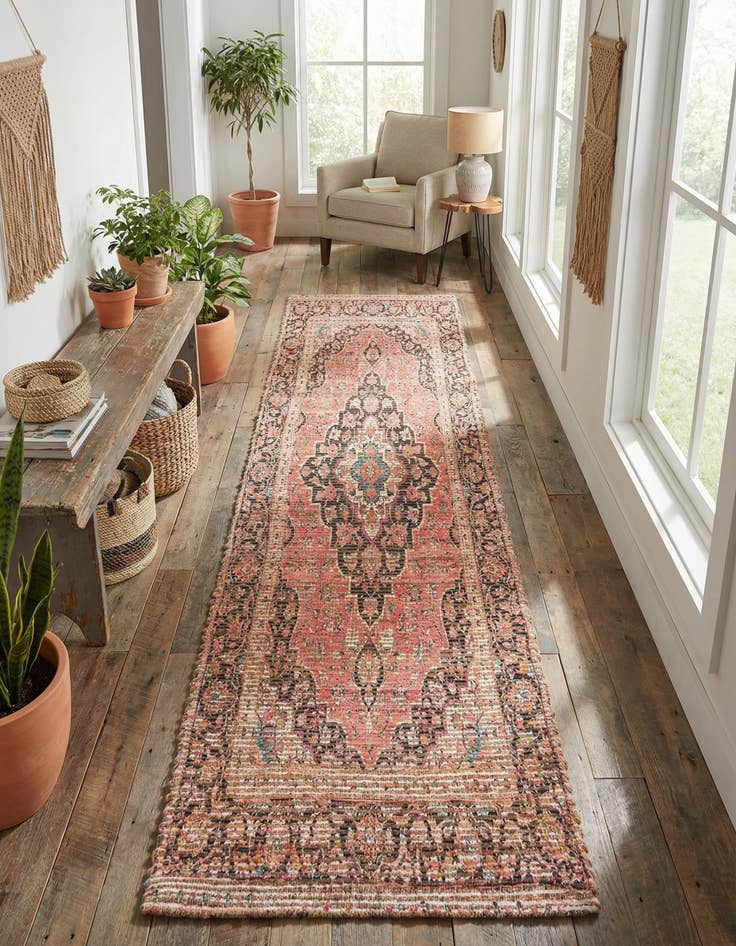 Detail image of 2' 2 x 8' Chenille Jute Runner Rug