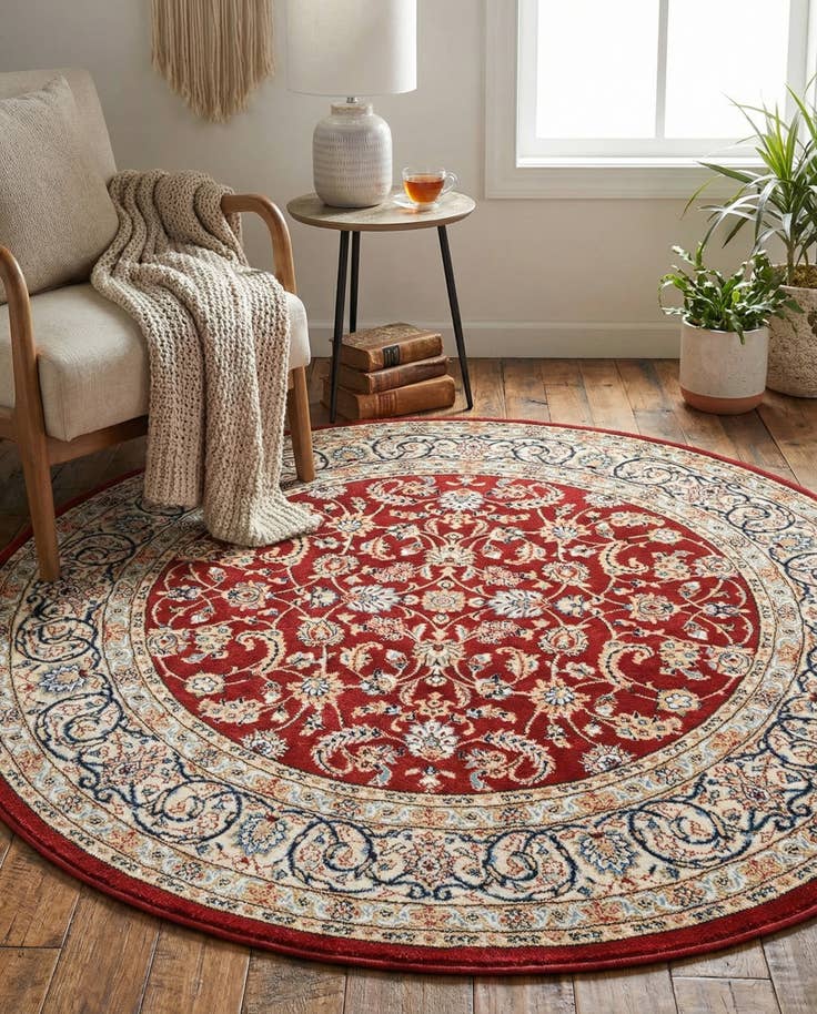Detail image of 5' 3 x 5' 3 Nain Design Round Rug