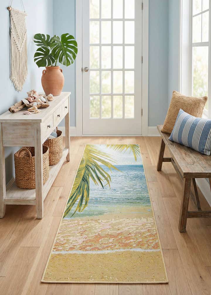 2' x 6' Easy-Clean Coastal Indoor / Outdoor Runner Rug