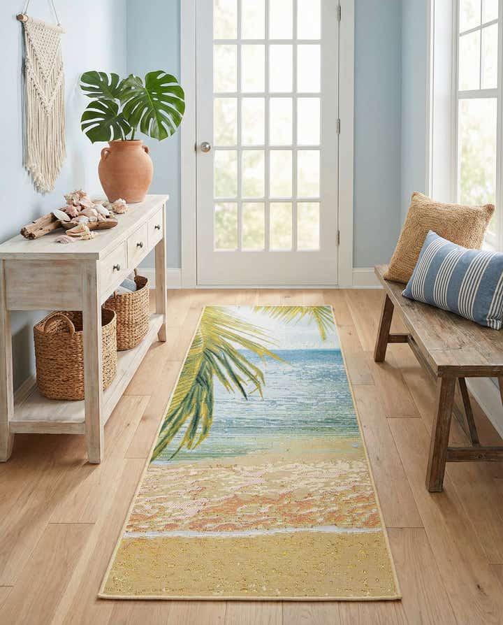 2' x 6' Easy-Clean Coastal Indoor / Outdoor Runner Rug
