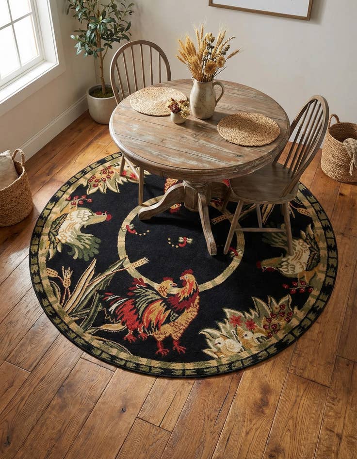 Detail image of 5' 3 x 5' 3 Country Round Rug