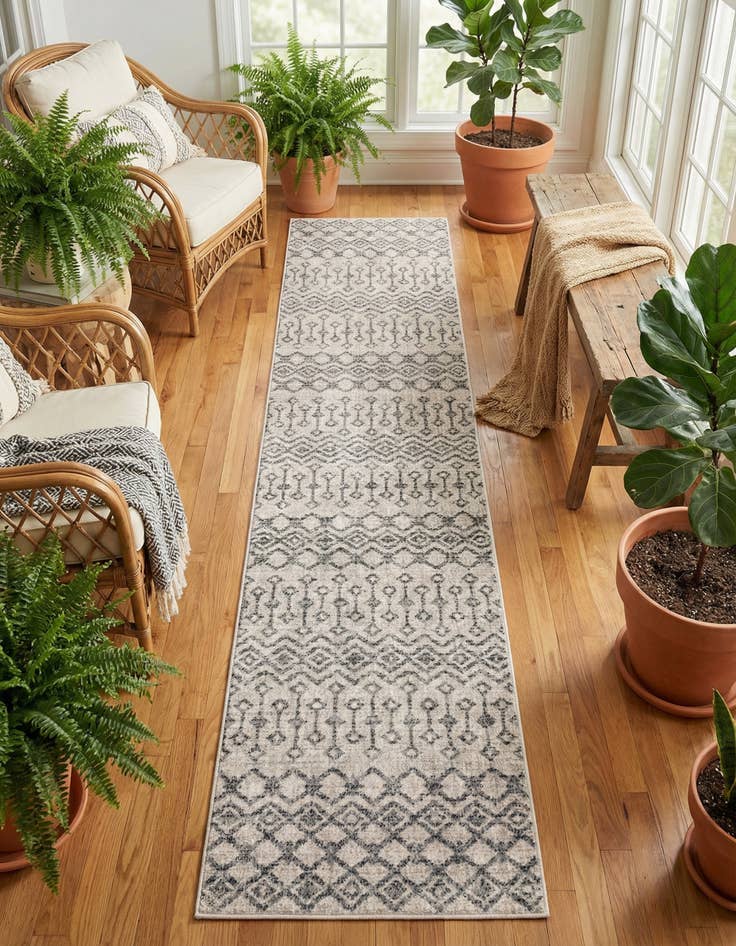 Detail image of 2' 7 x 12' Eco Trellis Runner Rug
