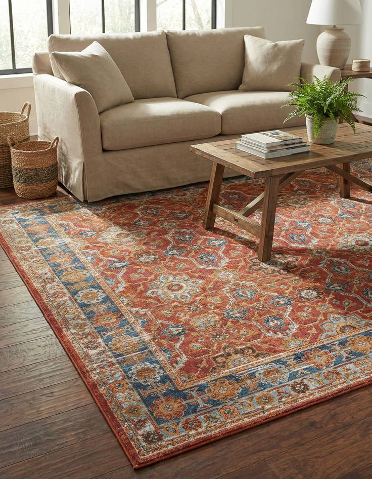 Detail image of 5' x 8' Washable Traditional Indoor / Outdoor Rug