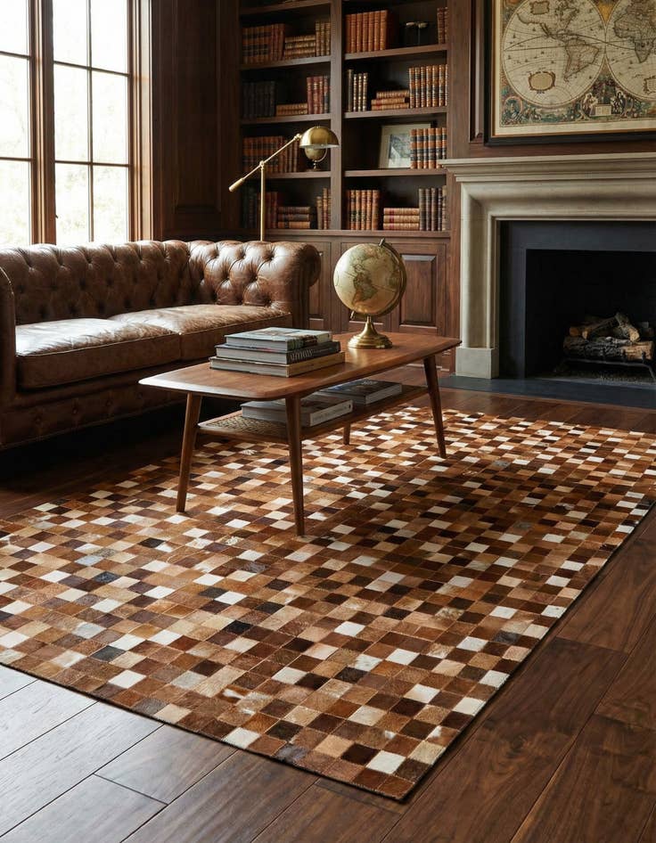 Detail image of 5' x 7' 11 Cowhide Stocks Rug