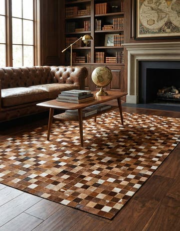 5' x 7' 11 Cowhide Stocks Rug