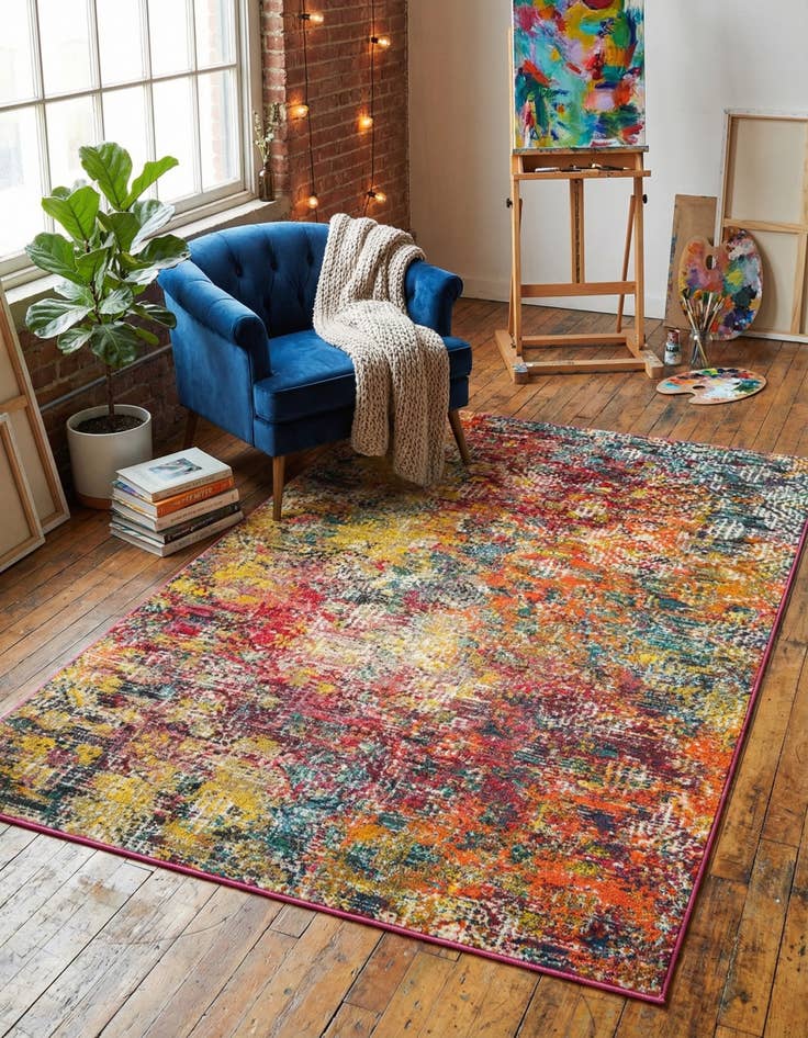 Detail image of 4' x 6' Washable Vivid Rug