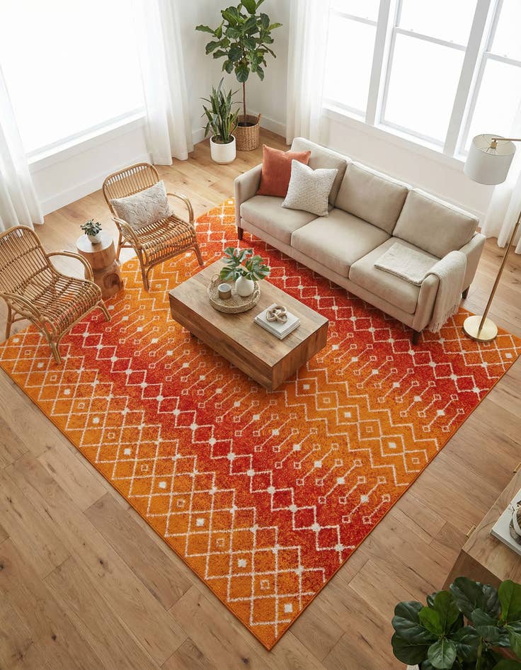 Detail image of 10' x 10' Moroccan Trellis Square Rug