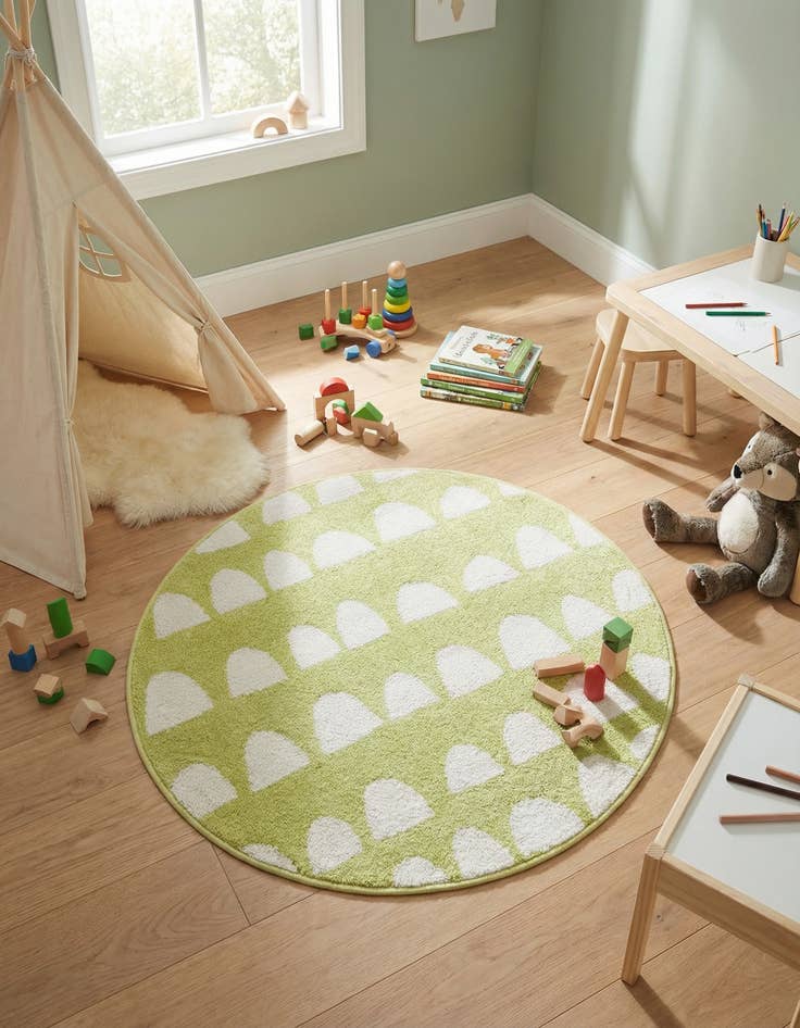 Detail image of 3' 3 x 3' 3 Whimsy Kids Round Rug
