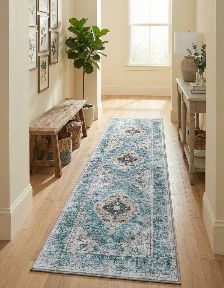 Detail image of 2' 7 x 10'  Washable Yara Runner Rug