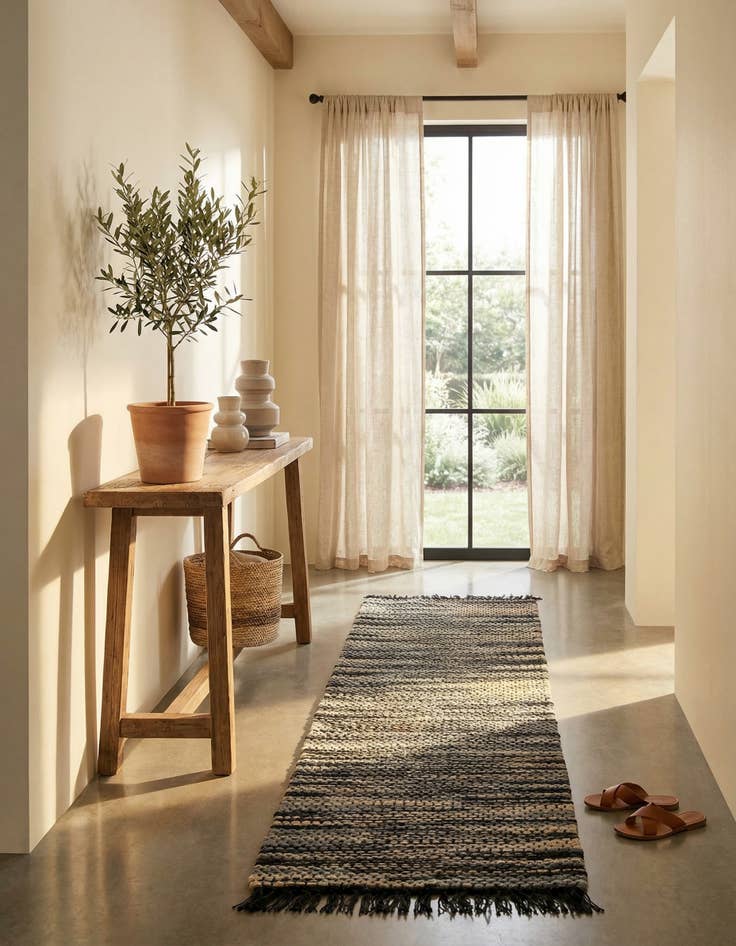 Detail image of 2' x 8'  Hand Woven Chunky Jute Runner Rug