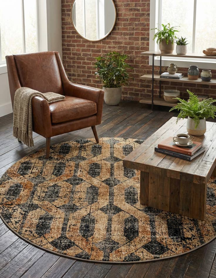 Detail image of 7' x 7' Saturn Round Rug