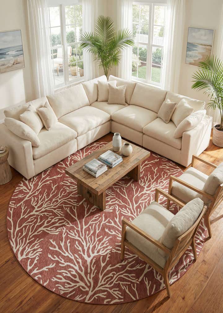13' x 13' Easy-Clean Coastal Indoor / Outdoor Round Rug
