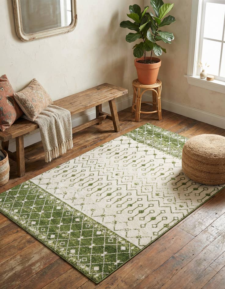 Detail image of 4' x 6' Moroccan Trellis Rug