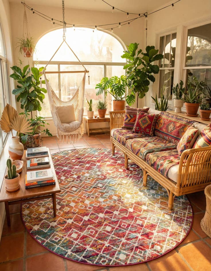 Detail image of 7' 10 x 10' Moroccan Trellis Oval Rug