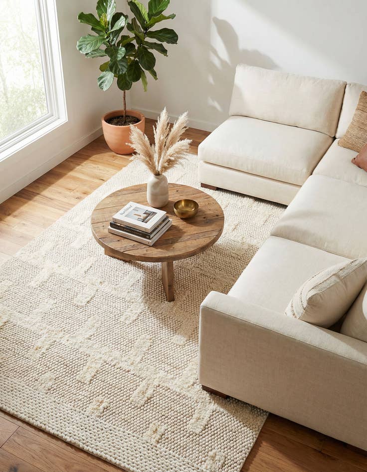 Detail image of 6' 1 x 9' Hand Woven Lana New Zealand Wool Rug