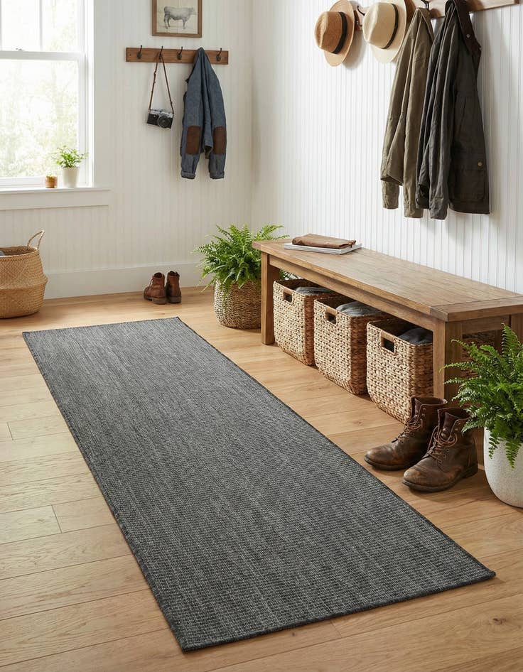 Detail image of 2' x 6' Washable Solid Indoor / Outdoor Runner Rug