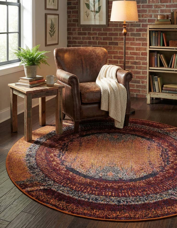 Detail image of 5' 3 x 5' 3 Washable Casablanca Round Rug